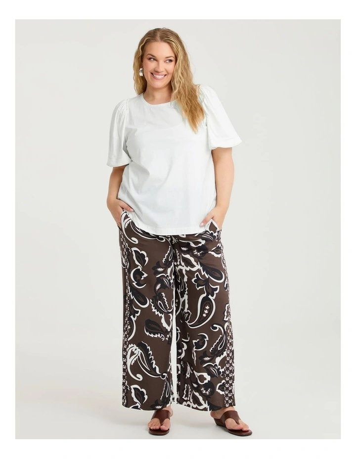 Natural Wide Leg Pant Print image 1