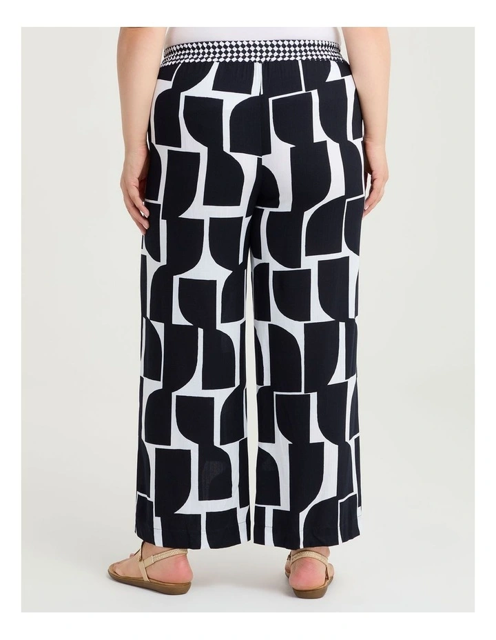 Natural Monochrome Wide Leg Pant Navy/white image 2