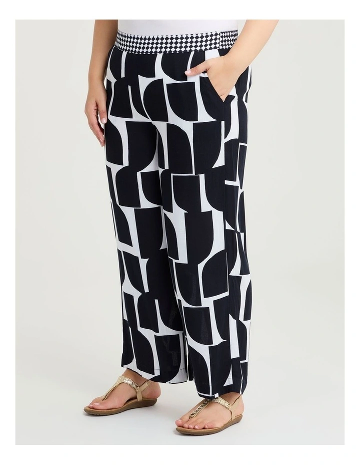 Natural Monochrome Wide Leg Pant Navy/white image 3