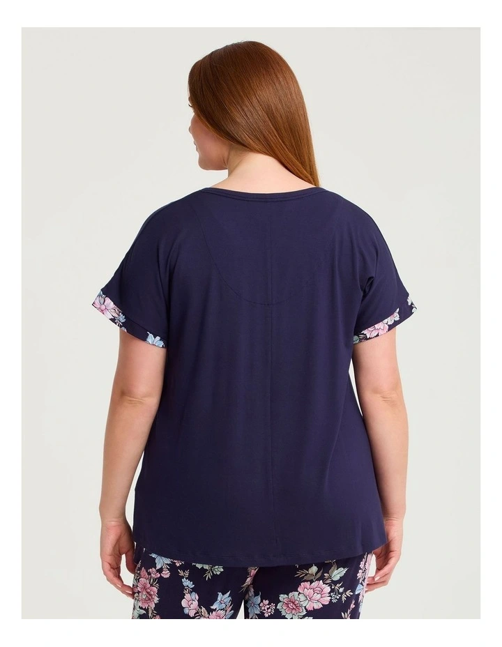 Bamboo Soft Bloom Pyjama Top Navy image 2