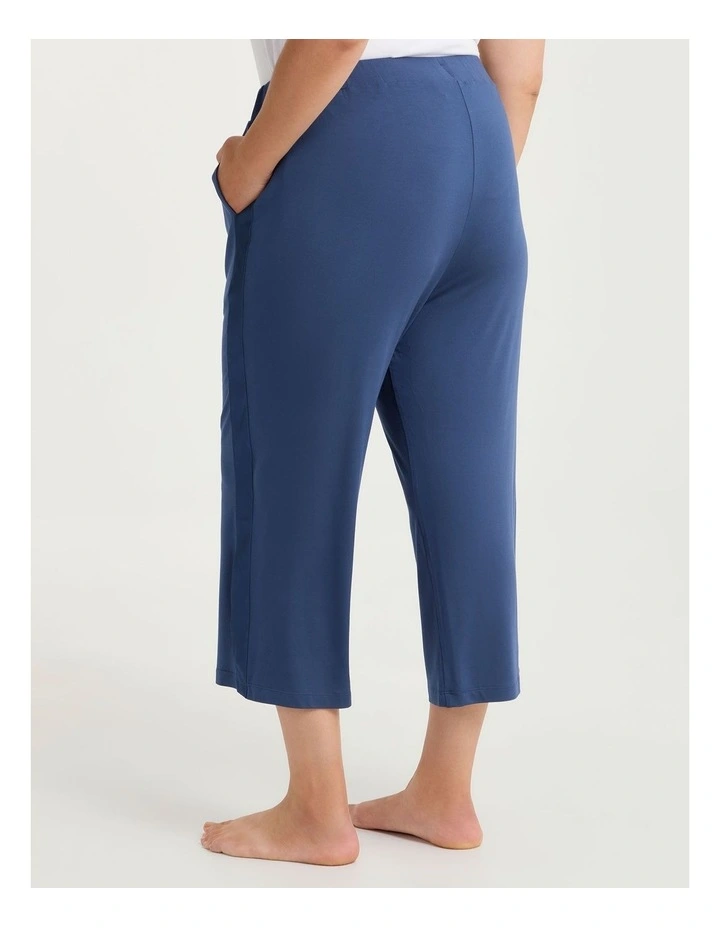 Micro Modal Satin Trim Pj 3/4 Pant Sailor Blue image 2