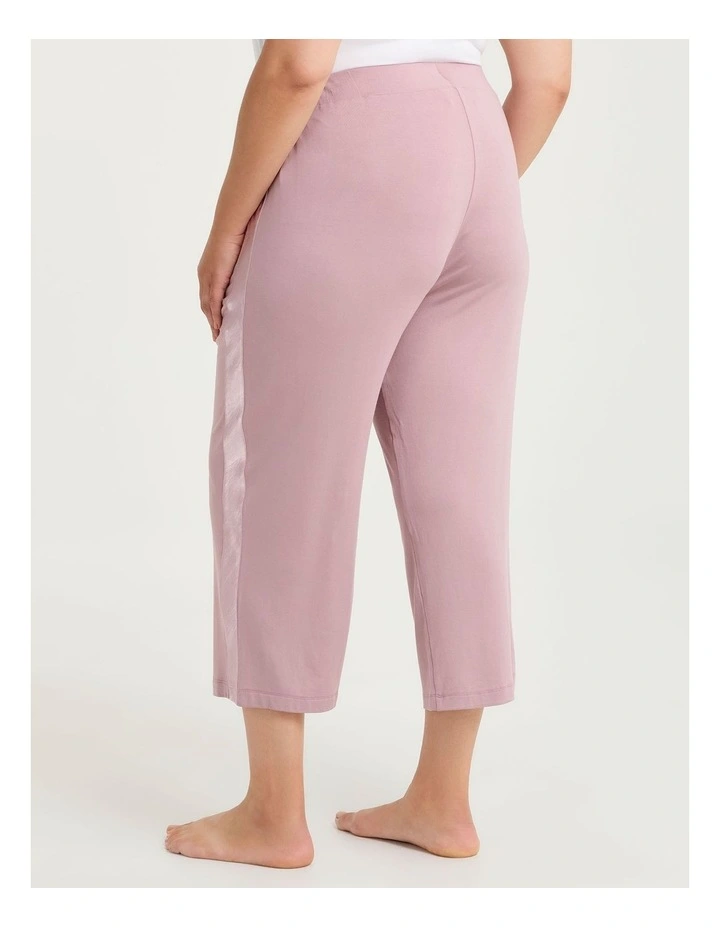 Micro Modal Satin Trim Pj 3/4 Pant Smoke Pink image 2
