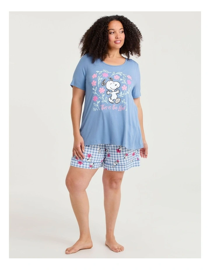Snoopy Blossom Pyjama Top Sky Blue image 4