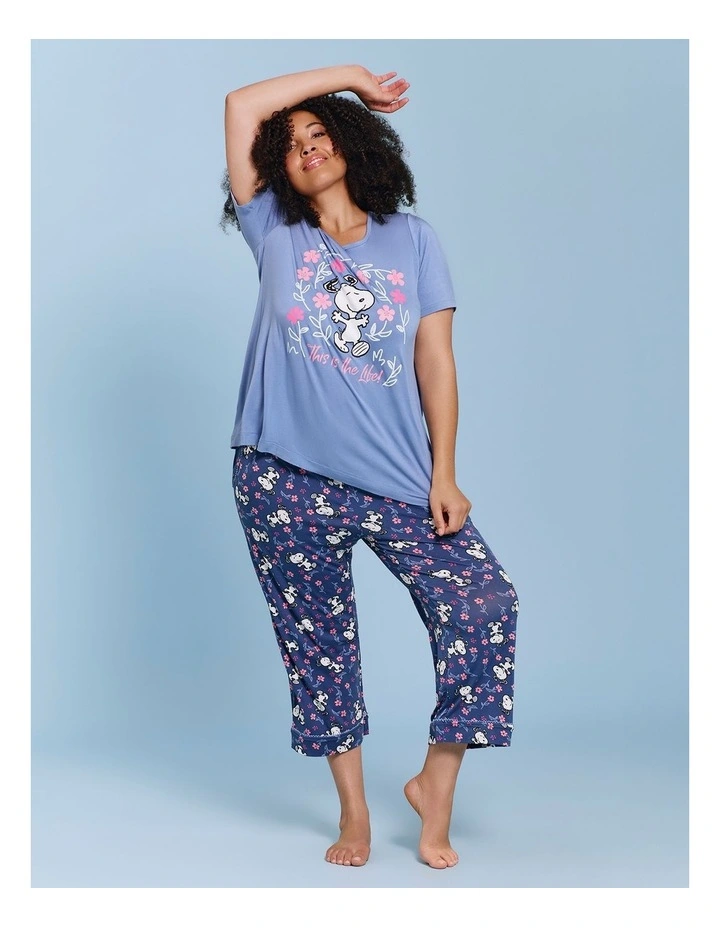 Snoopy Blossom Crop Pyjama Pant Print image 3