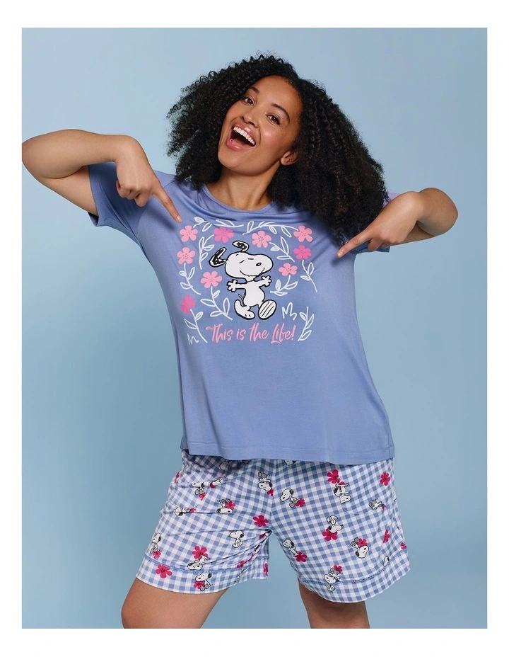 Snoopy Gingham Pyjama Short Print image 5