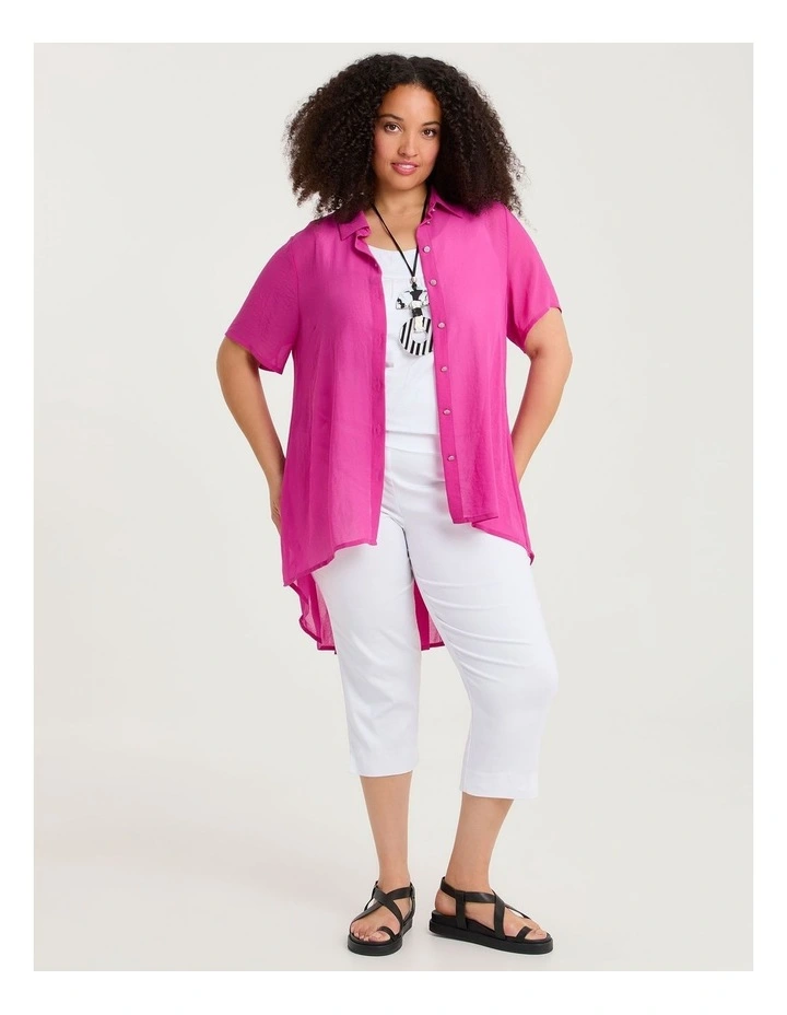 Chiffon Pleat Back Detail Shirt Diva Pink image 3