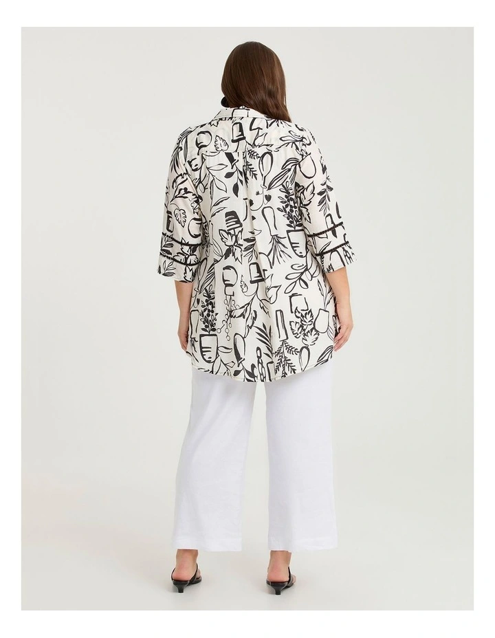 Abstract Print Natural Shirt Black/white Print image 2