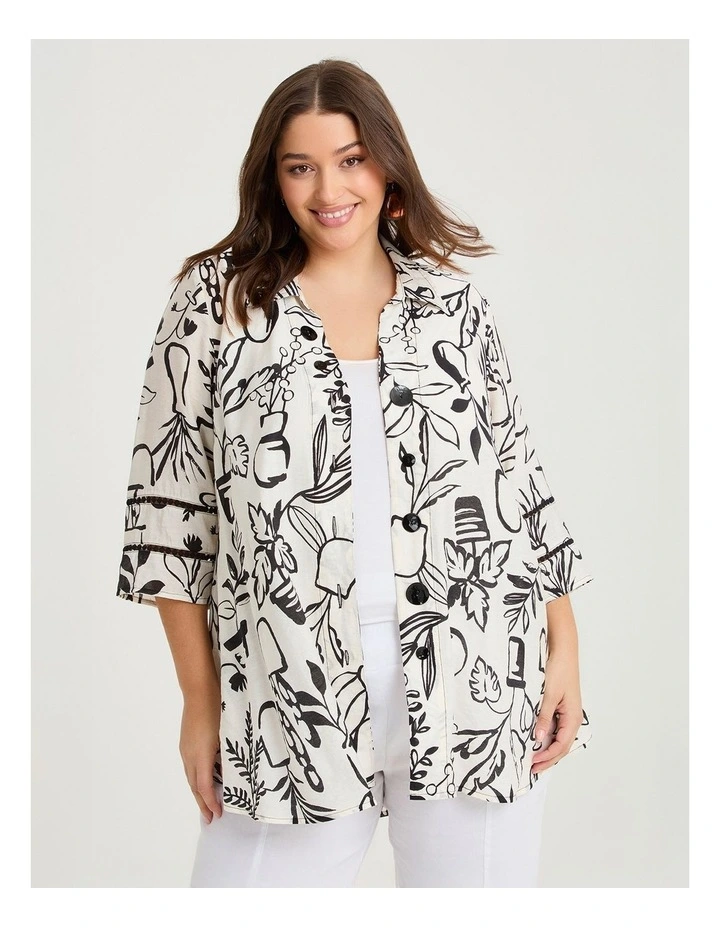 Abstract Print Natural Shirt Black/white Print image 3