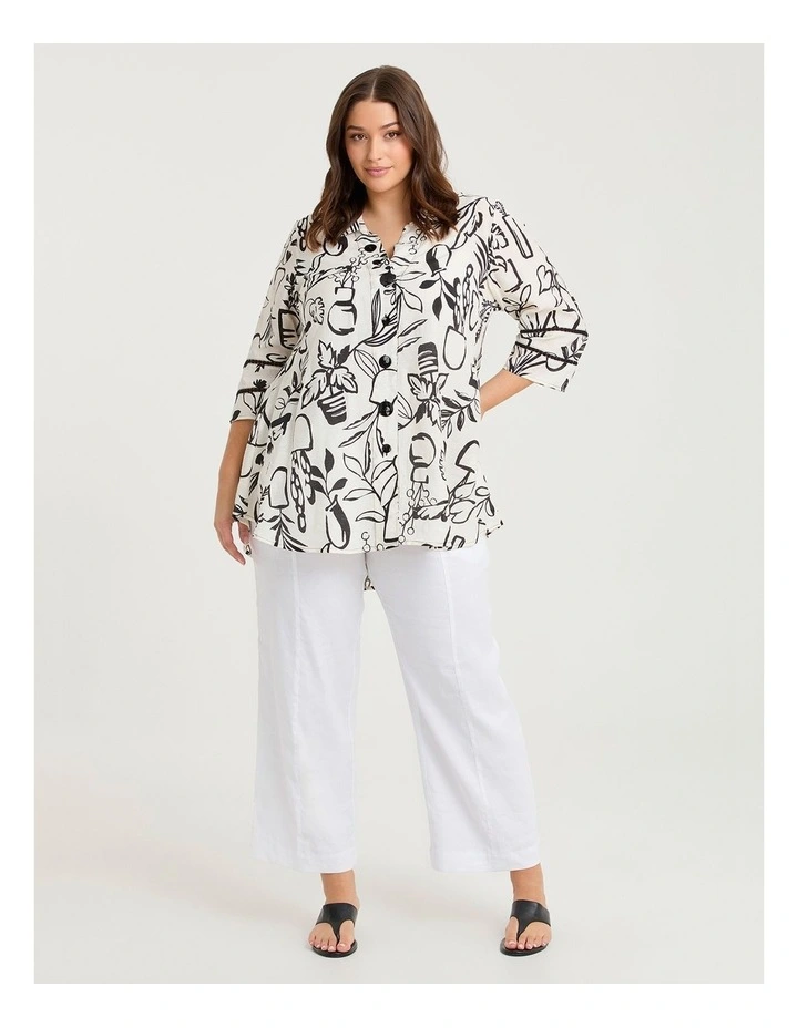 Abstract Print Natural Shirt Black/white Print image 4