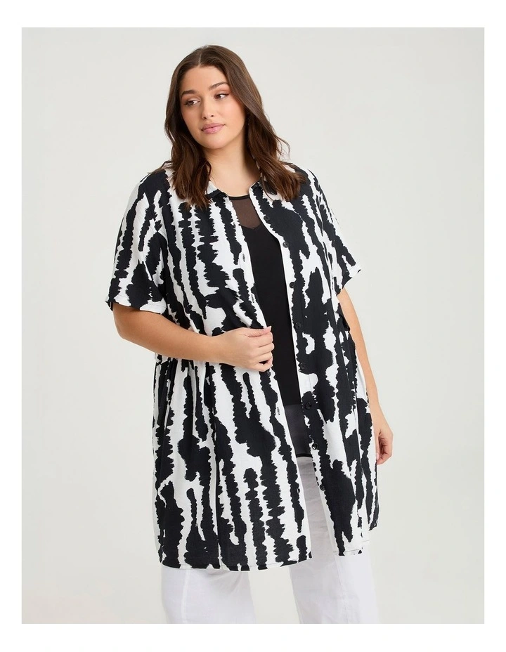 Natural Skylar Abstract Duster Print image 1