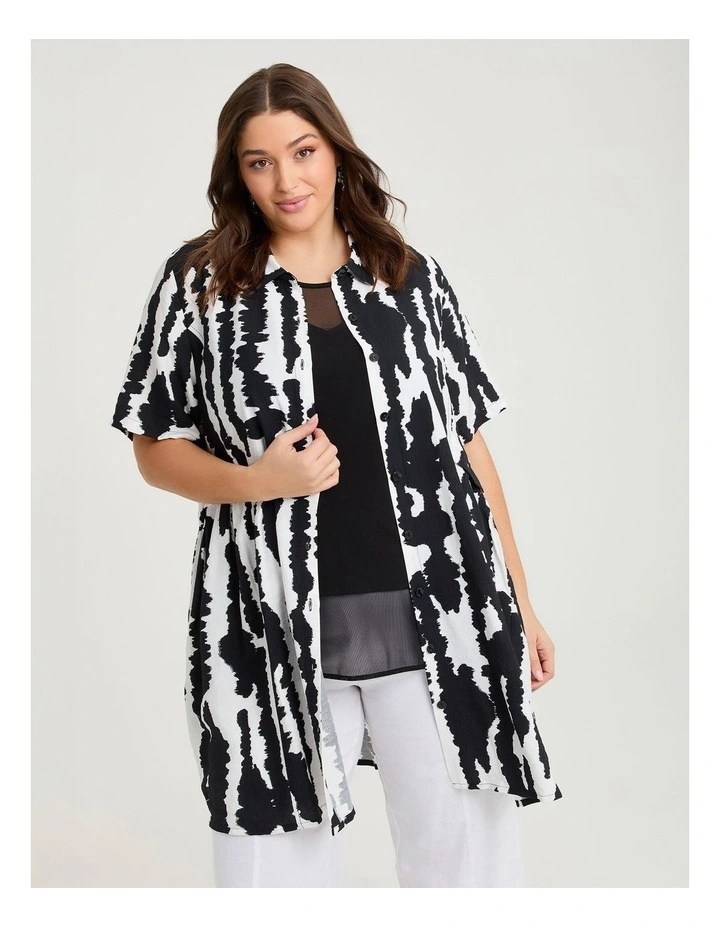 Natural Skylar Abstract Duster Print image 3