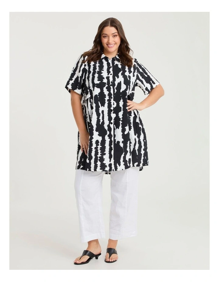 Natural Skylar Abstract Duster Print image 4