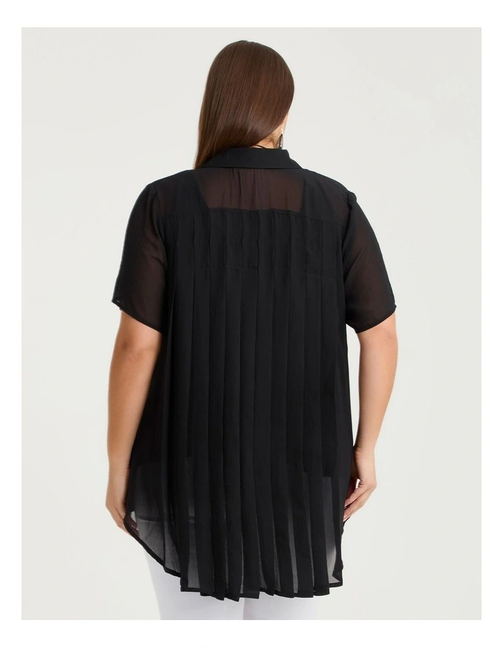 Chiffon Pleat Back Maia Shirt Black image 2