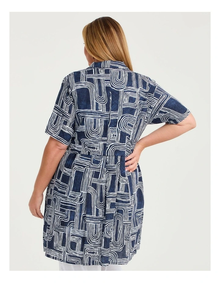 Linen Blend Cassie Geo Shirt Print image 2