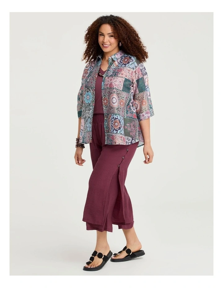 Lyocell Linen Patchwork Shirt Print image 3