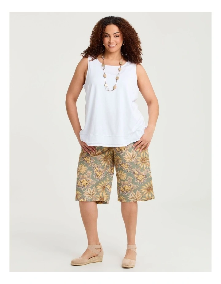 Cotton Linen Longline Short Print image 1
