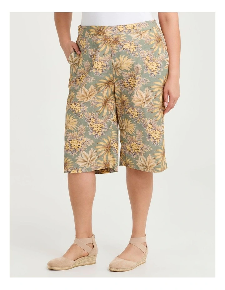 Cotton Linen Longline Short Print image 3