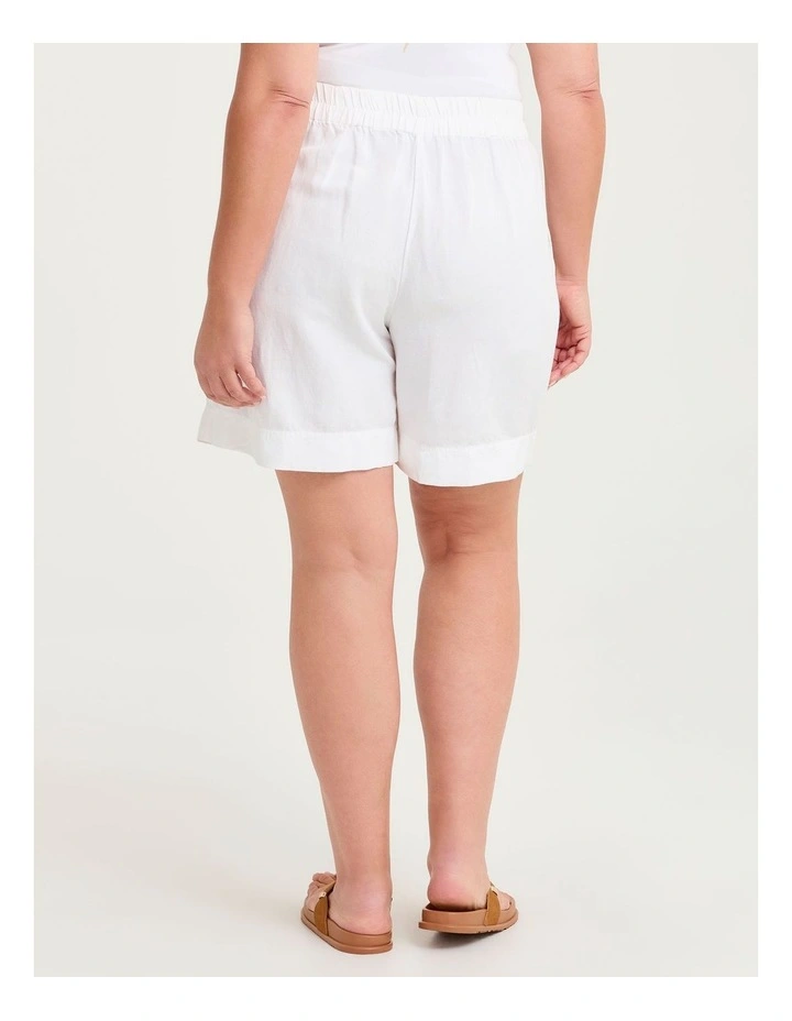 Linen Blend Pull On Short White image 2