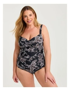 Tropic Noir Tummy Control Tankini Print