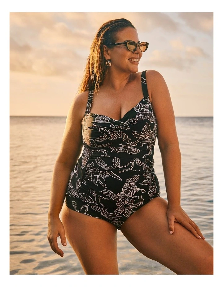Tropic Noir Tummy Control Tankini Print image 5