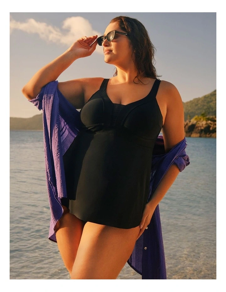 Classic Mesh Insert Tankini Black image 6