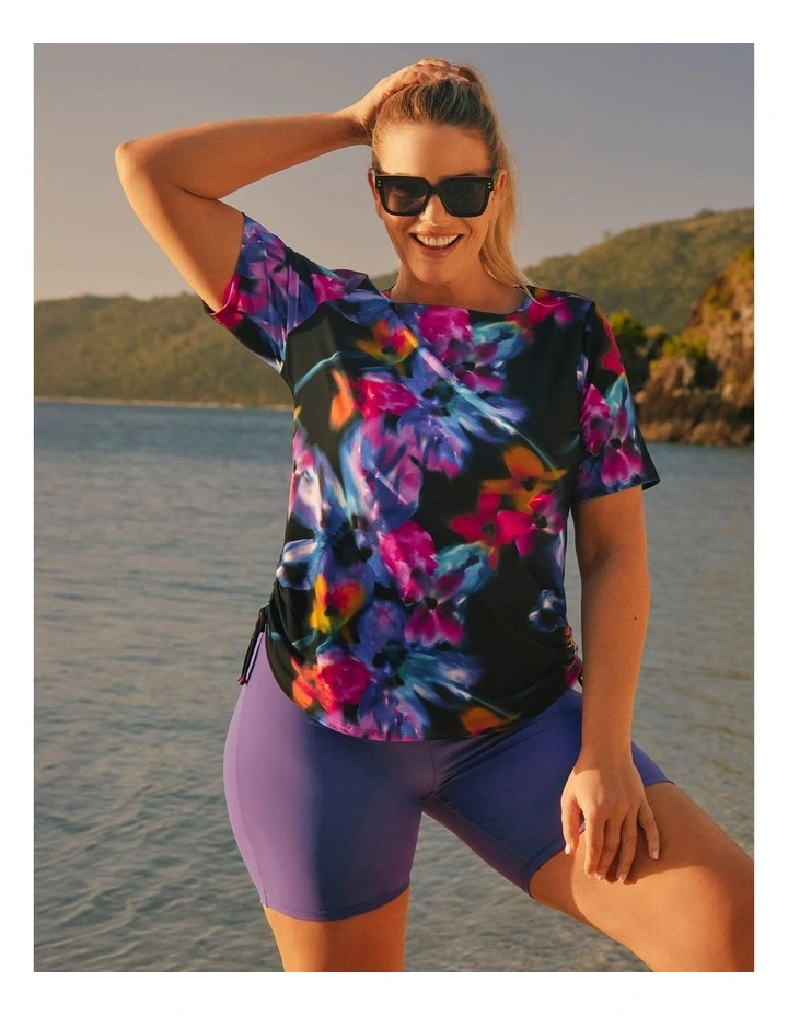 Island Escape Ruched Swim Top Print image 6