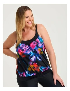 Island Escape Blouson Tankini Print