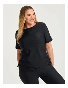 Essential Ruched Swim Top Black