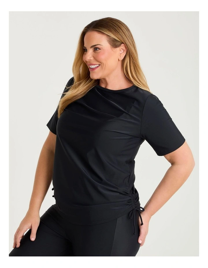 Essential Ruched Swim Top Black image 3
