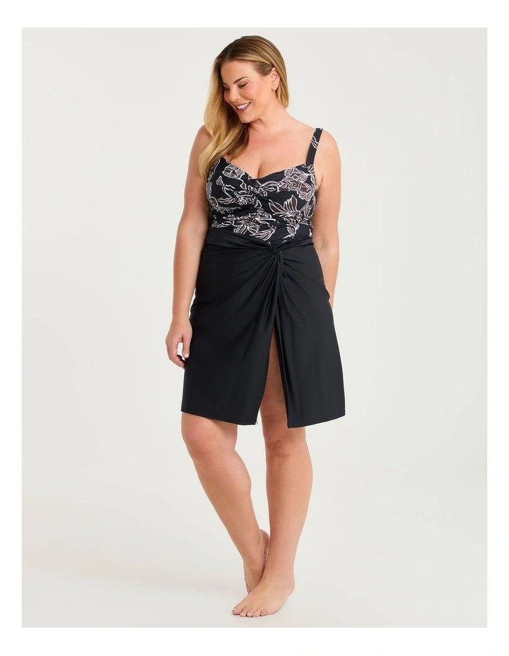 Versitile Wrap Swim Skirt Black image 1