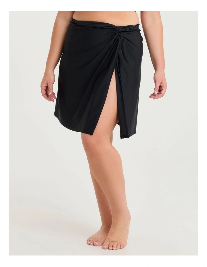 Versitile Wrap Swim Skirt Black image 2