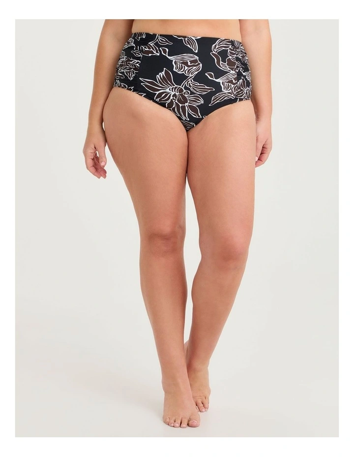 Tropic Noir Ruched Side Swim Brief Print image 3