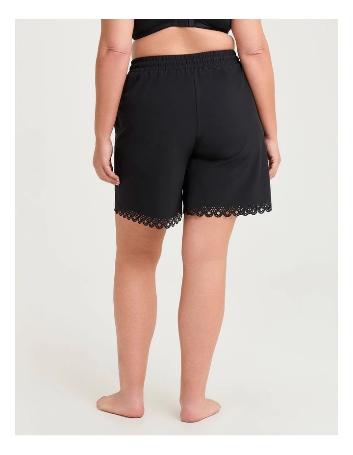 Scallop Hem Strech Boardshort Black image 2