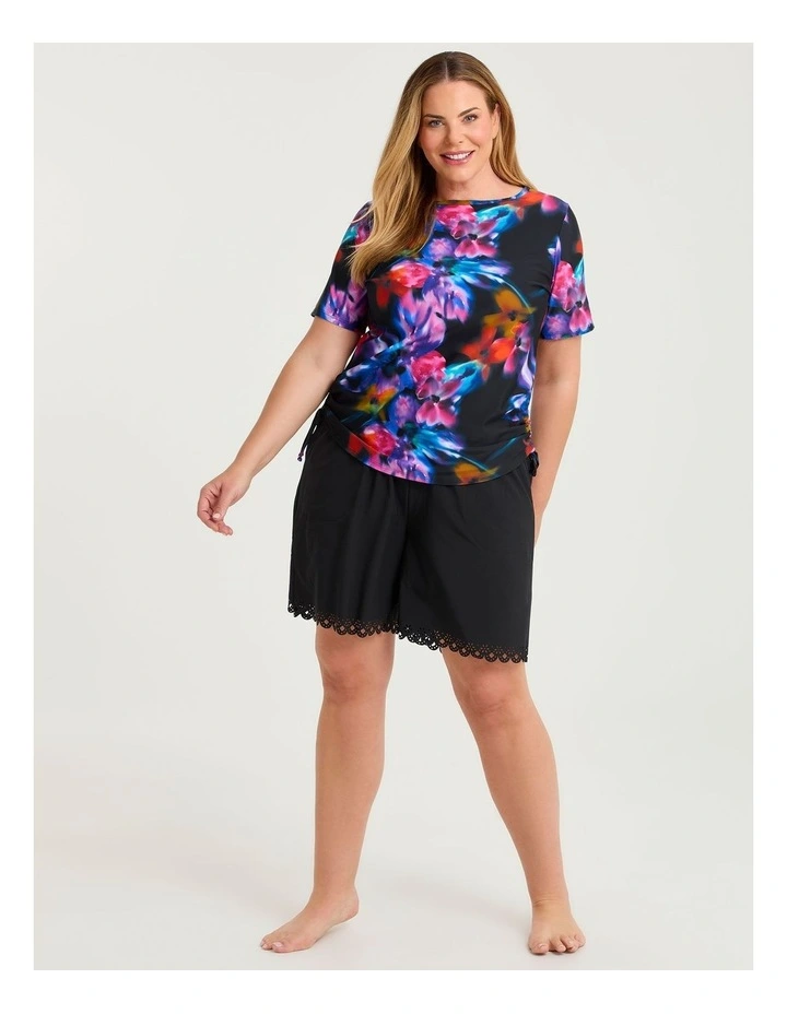 Scallop Hem Strech Boardshort Black image 4