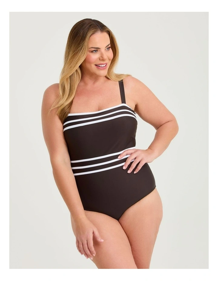 Essential Contrast Bind Swimsuit Chocolate image 3