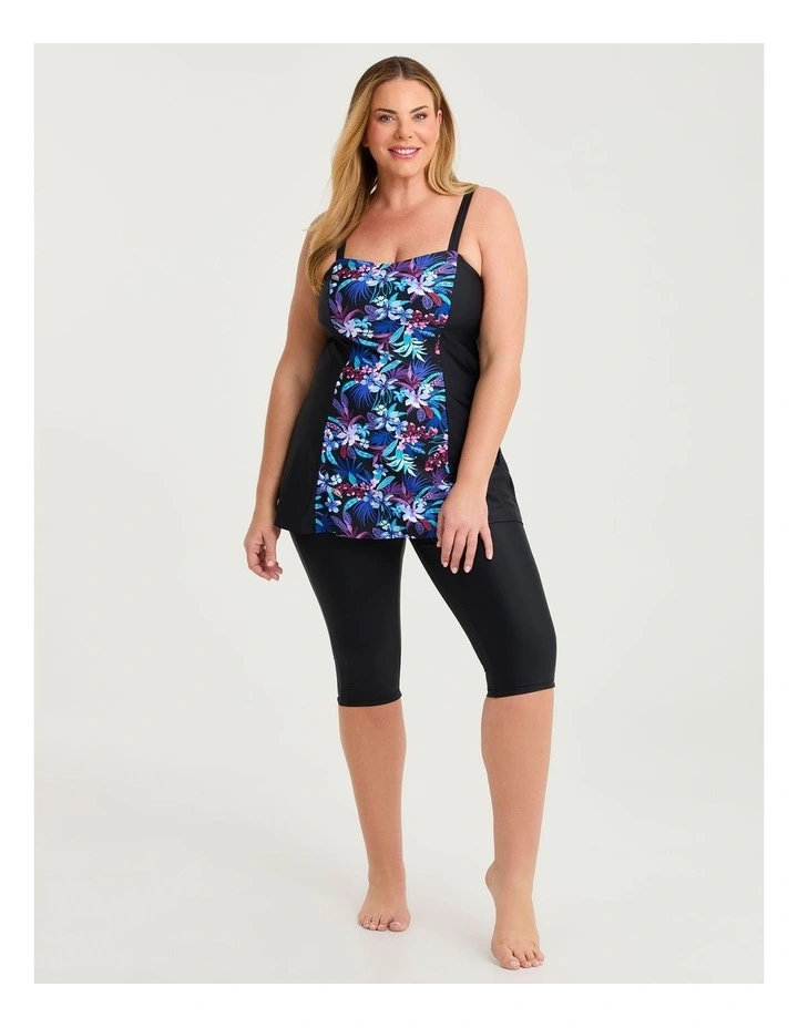 Masectomy Tropical Swim Dress Black/print image 4