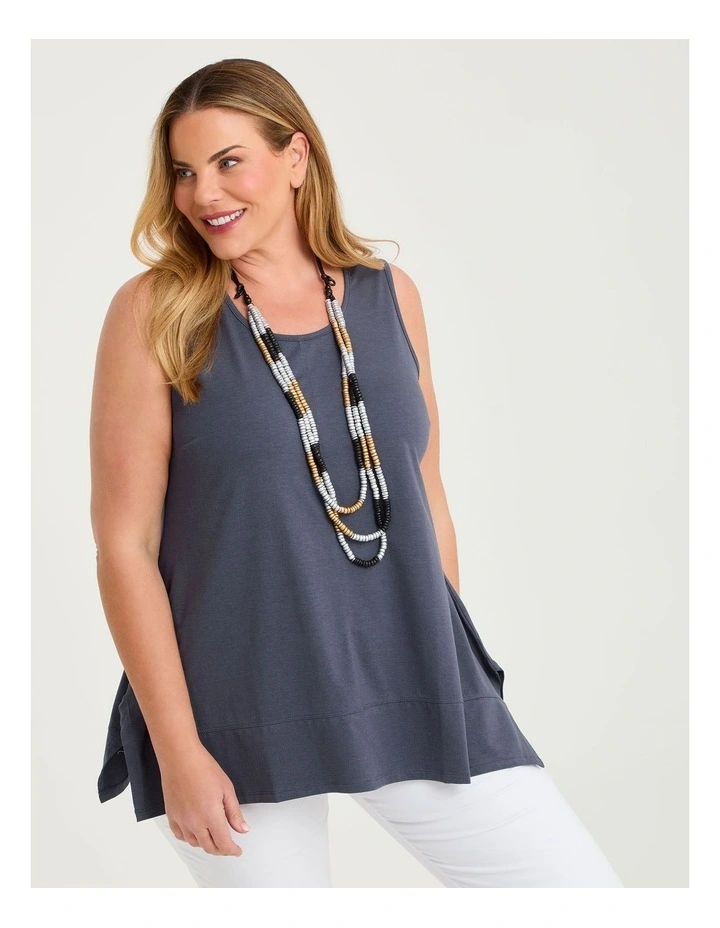 Pima Cotton Icon Tank Horizon Grey image 1