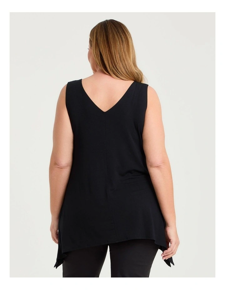 Bamboo Reversible Curve Hem Tank Black image 2