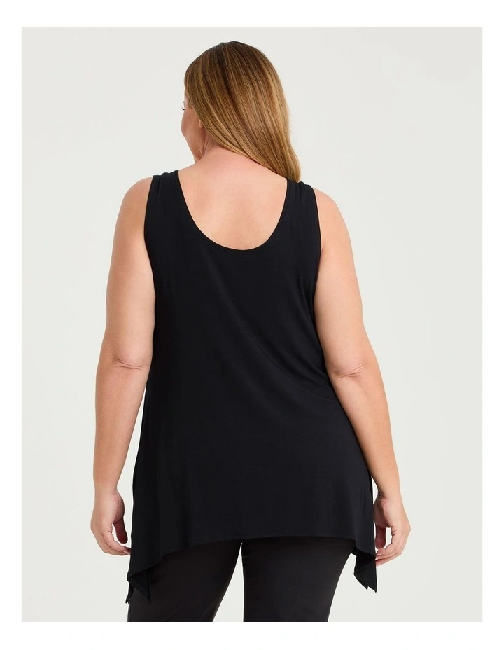 Bamboo Reversible Curve Hem Tank Black image 3