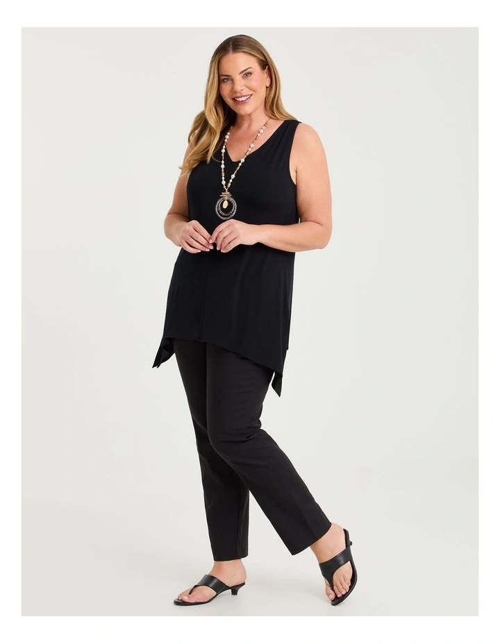 Bamboo Reversible Curve Hem Tank Black image 4