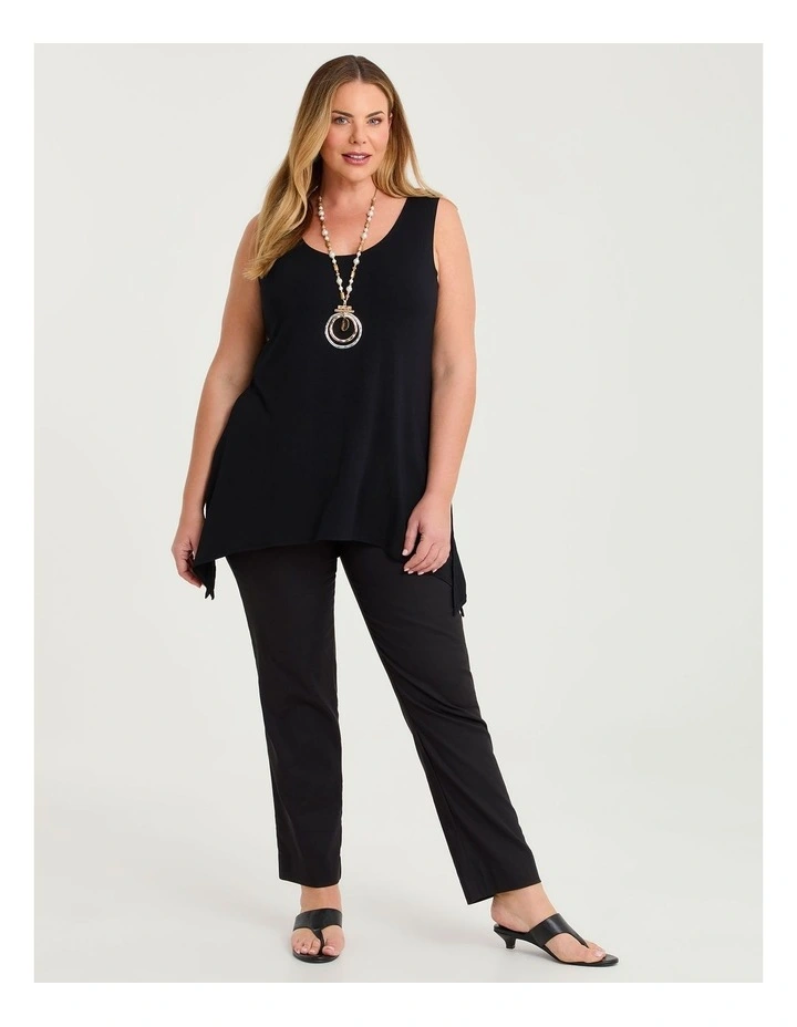 Bamboo Reversible Curve Hem Tank Black image 5