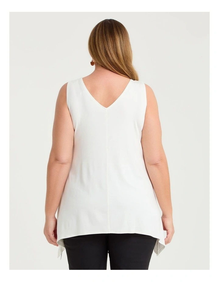 Bamboo Reversible Curve Hem Tank Winter White image 2