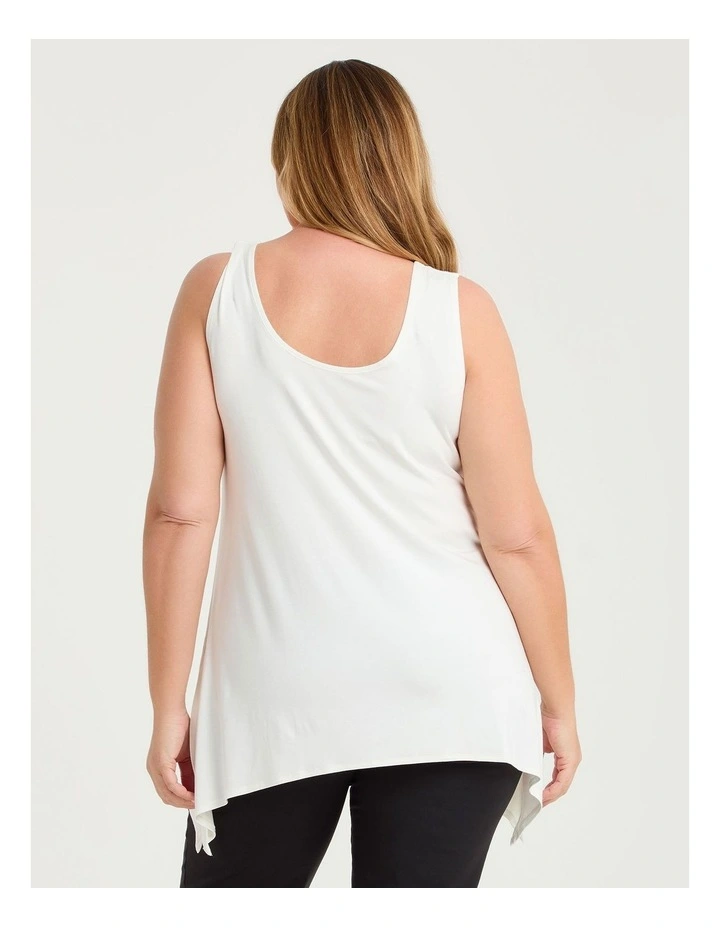 Bamboo Reversible Curve Hem Tank Winter White image 3