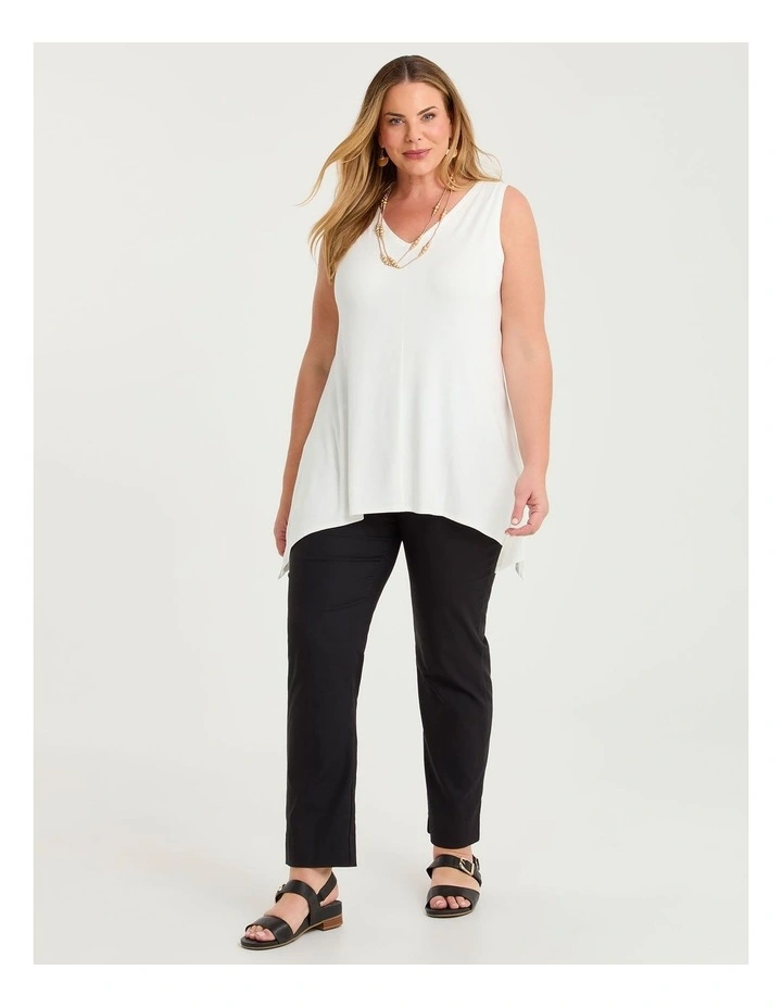 Bamboo Reversible Curve Hem Tank Winter White image 4