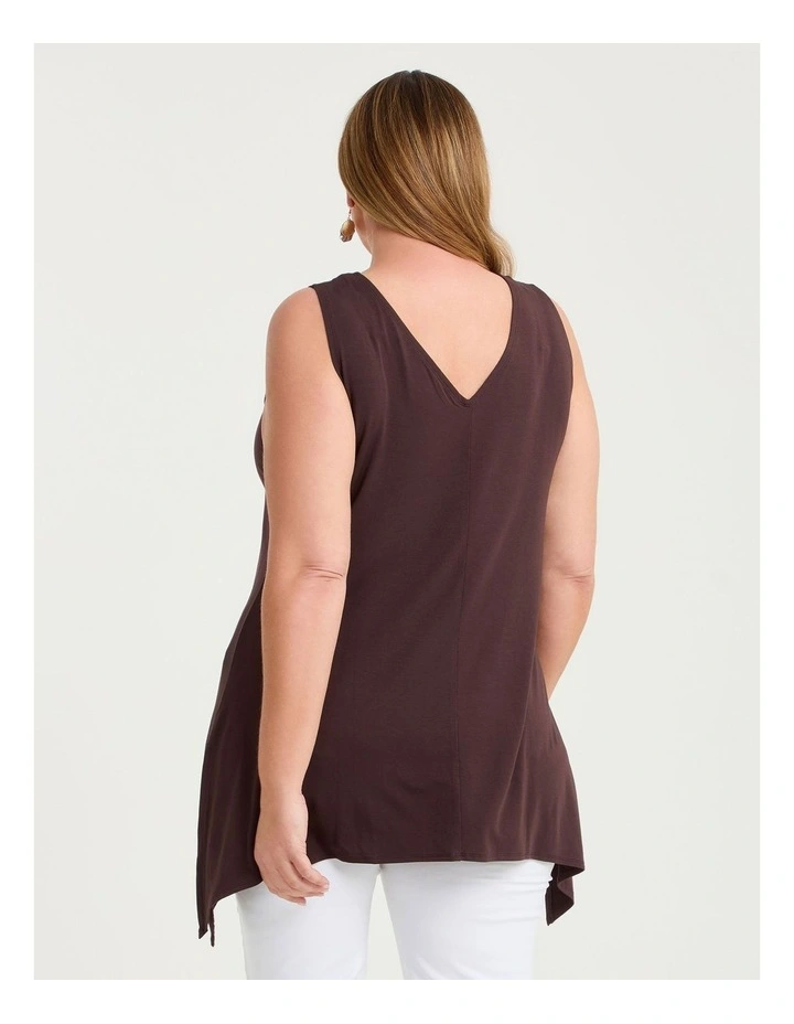 Bamboo Reversible Curve Hem Tank Chocolate Plum image 2