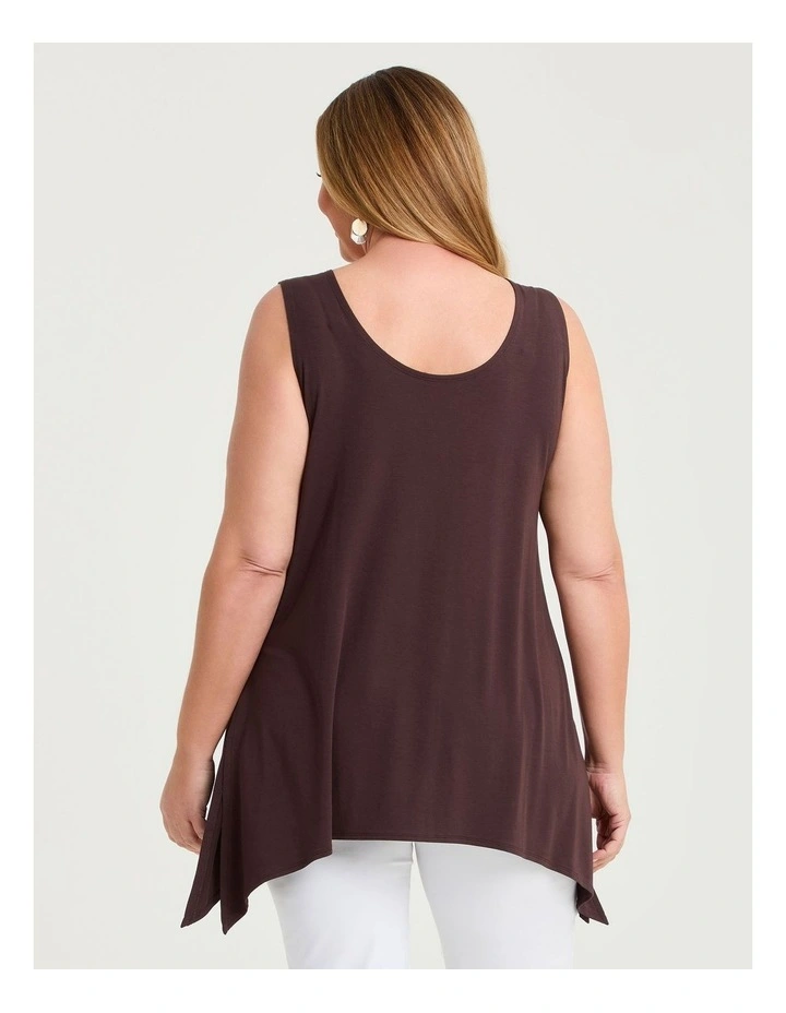 Bamboo Reversible Curve Hem Tank Chocolate Plum image 3