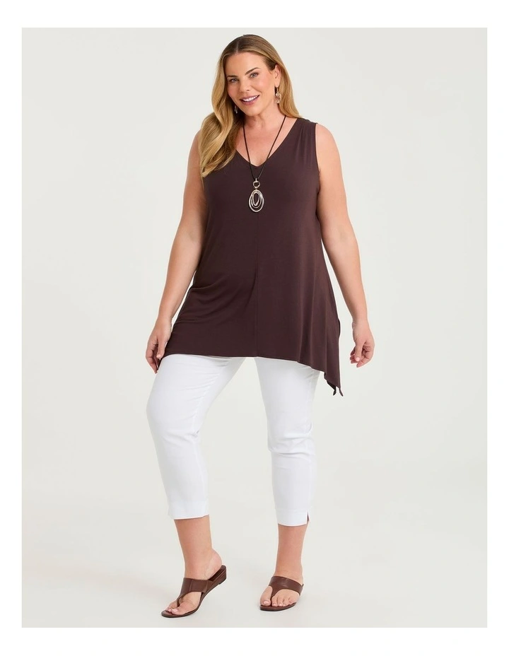 Bamboo Reversible Curve Hem Tank Chocolate Plum image 4