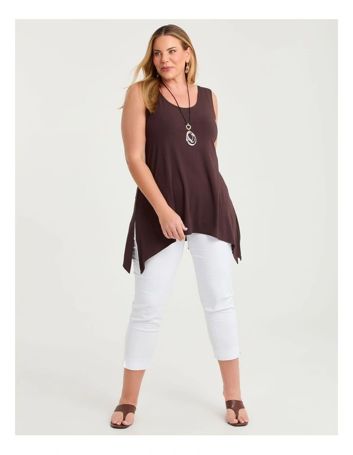 Bamboo Reversible Curve Hem Tank Chocolate Plum image 5