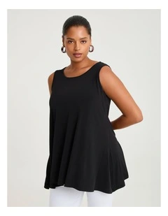 Luna Swing Hem Layering Tank Black