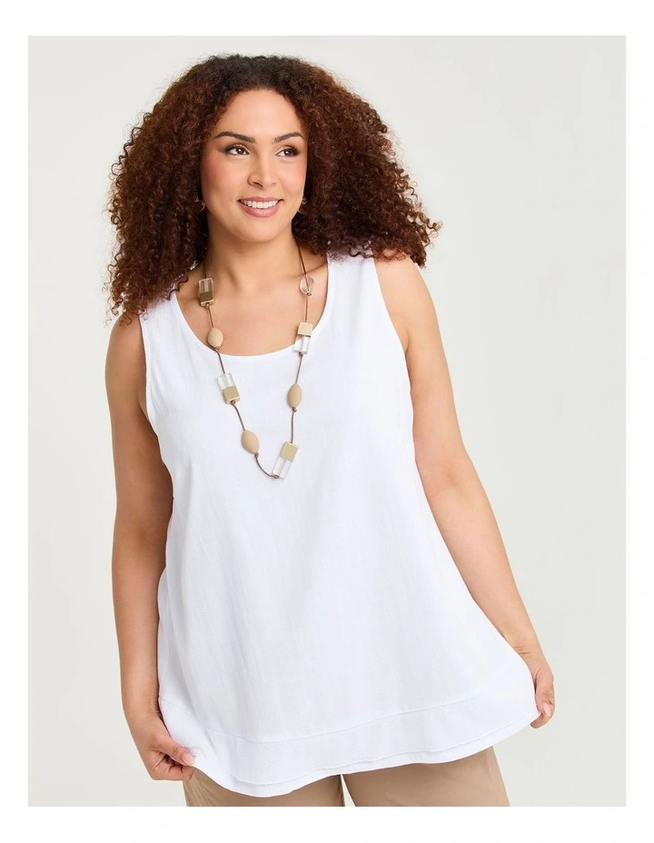 Natural Pheobe Layering Tank White image 1